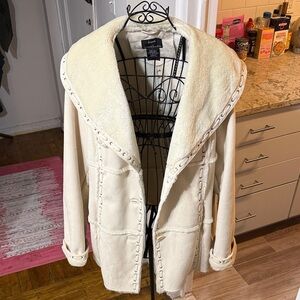 Women's Cream Shearling Coat